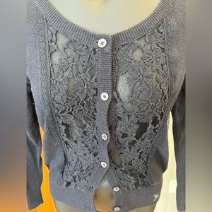 Abercrombie & Fitch navy lace button up cardigan